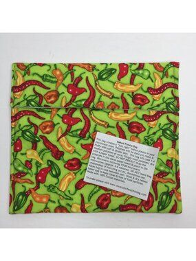 Microwave Baked Potato Bag Spicy Pepper Print 100% Cotton 10.5"x10" Handmade